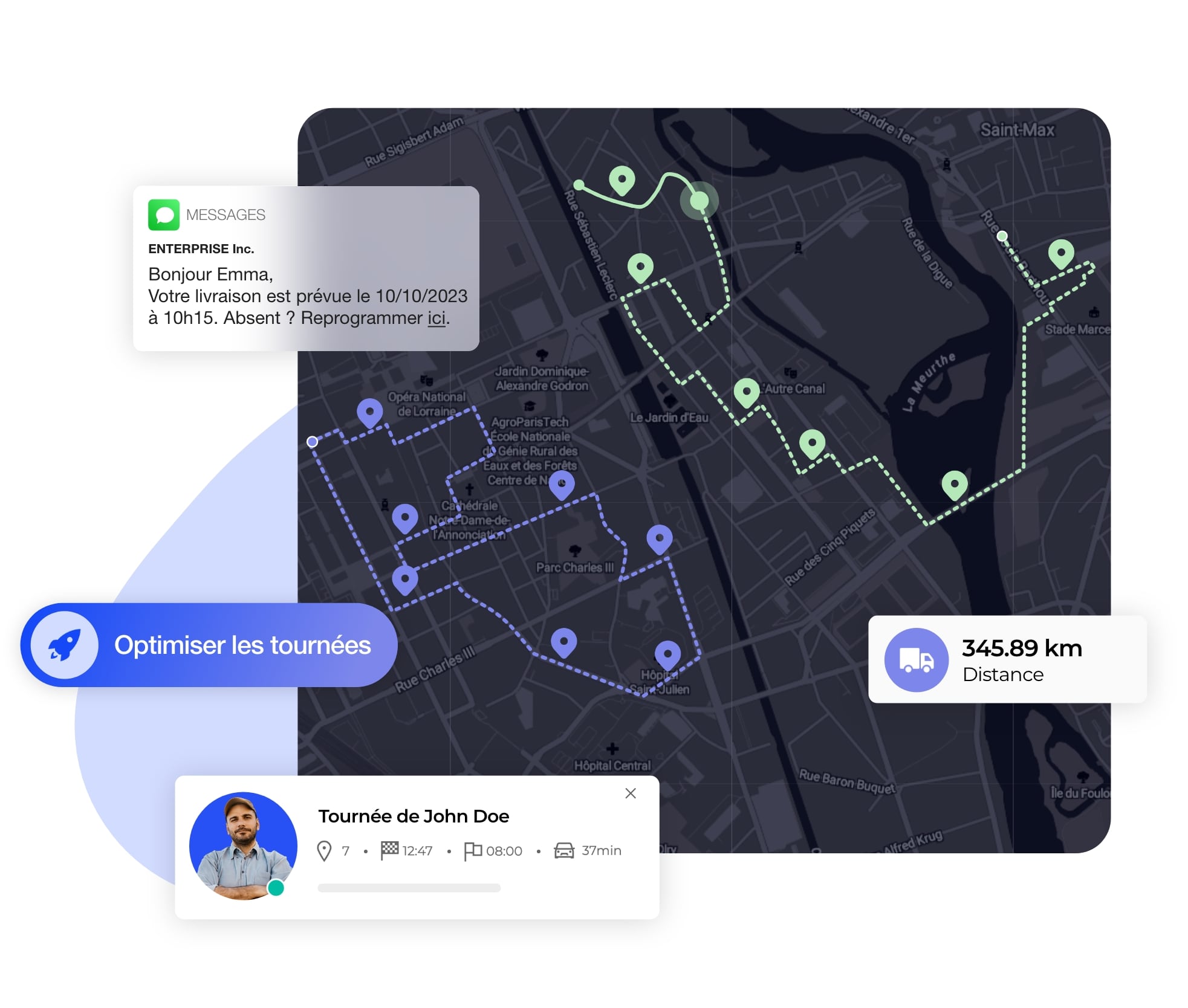 La construction de plans de tournées optimisés sur AntsRoute.