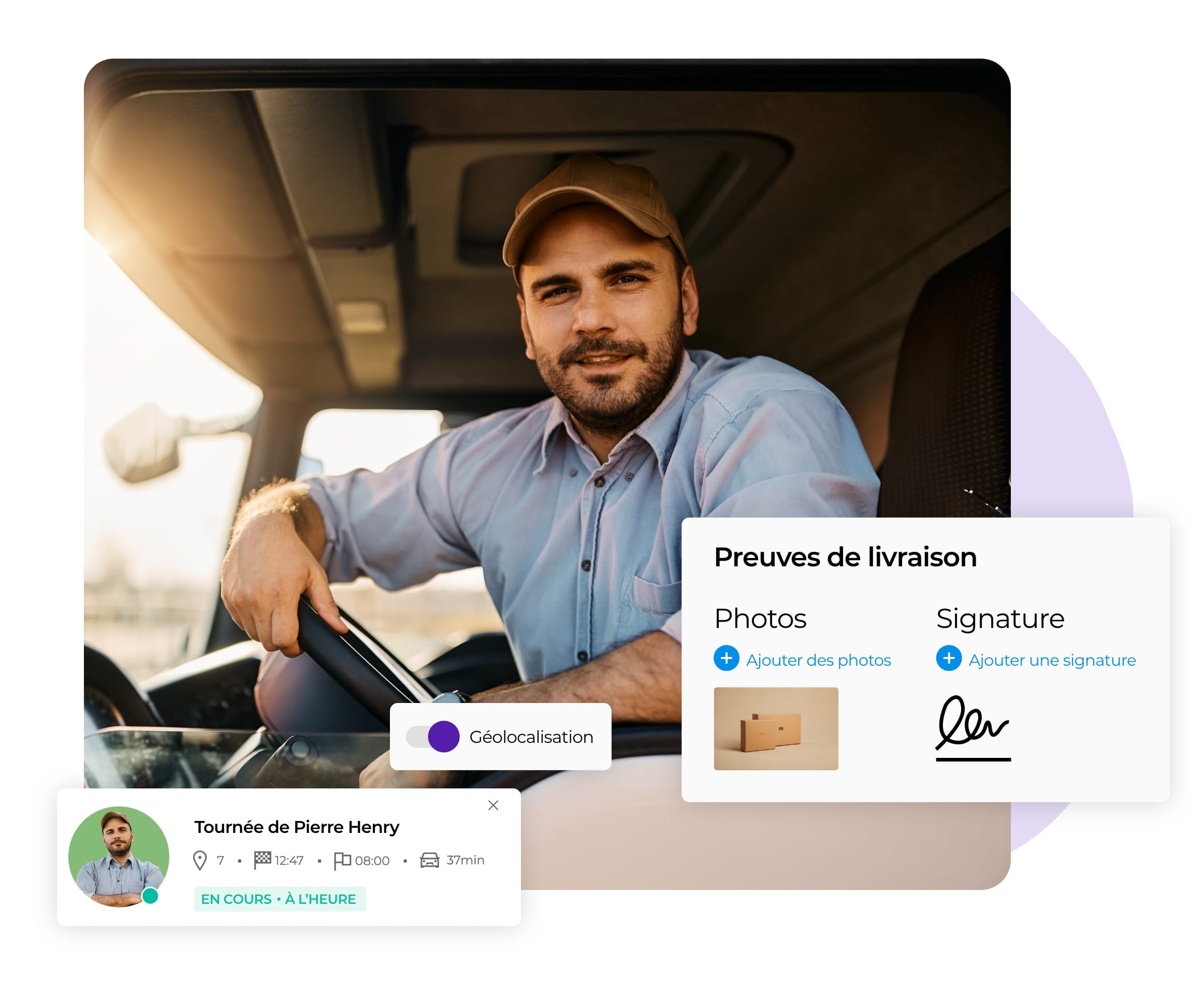 Vue du suivi de l’activité des chauffeurs routiers sur AntsRoute.