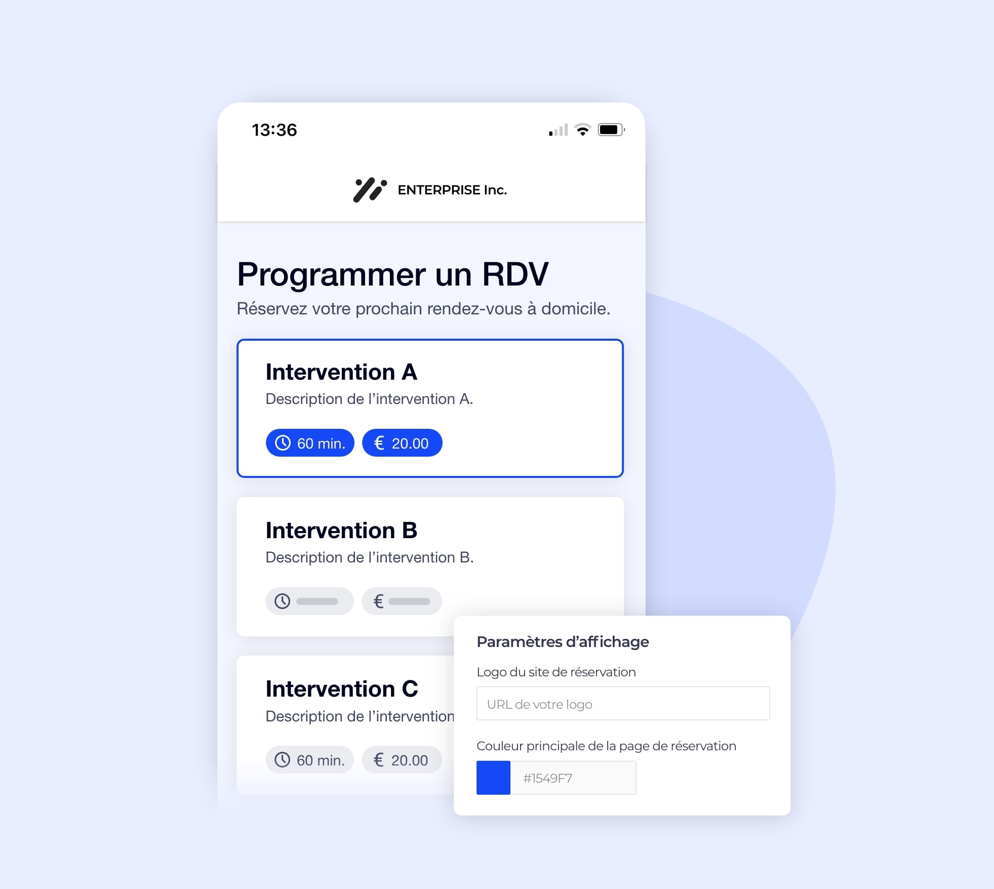 La personnalisation de l'affichage du site de réservation AntsRoute.
