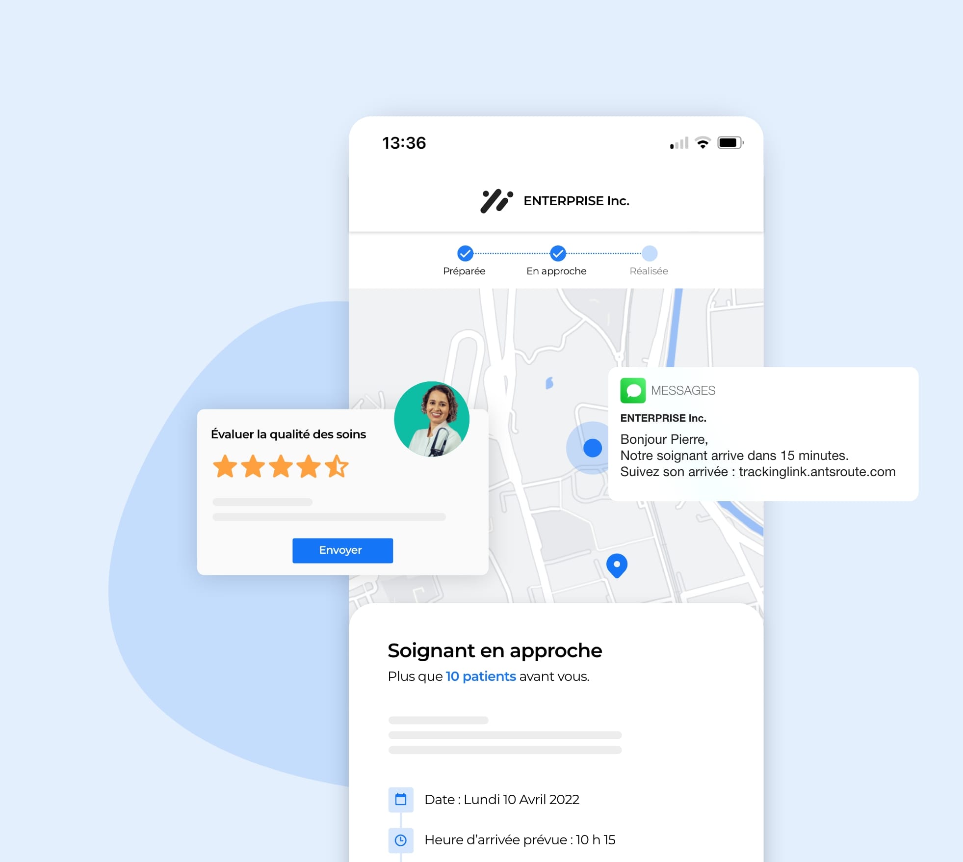 Une plateforme qui propose un service de soins à domicile de qualité aux patients.