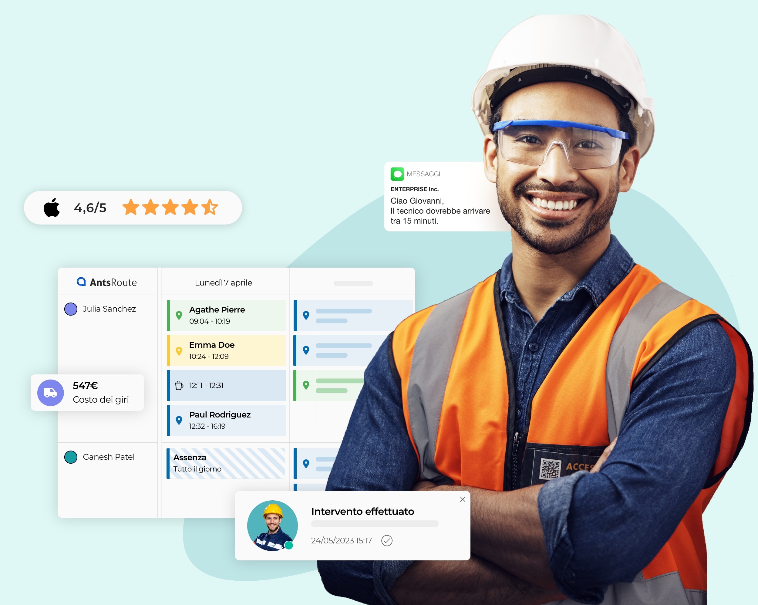 La piattaforma AntsRoute semplifica la pianificazione dei giri per i tecnici mobili.