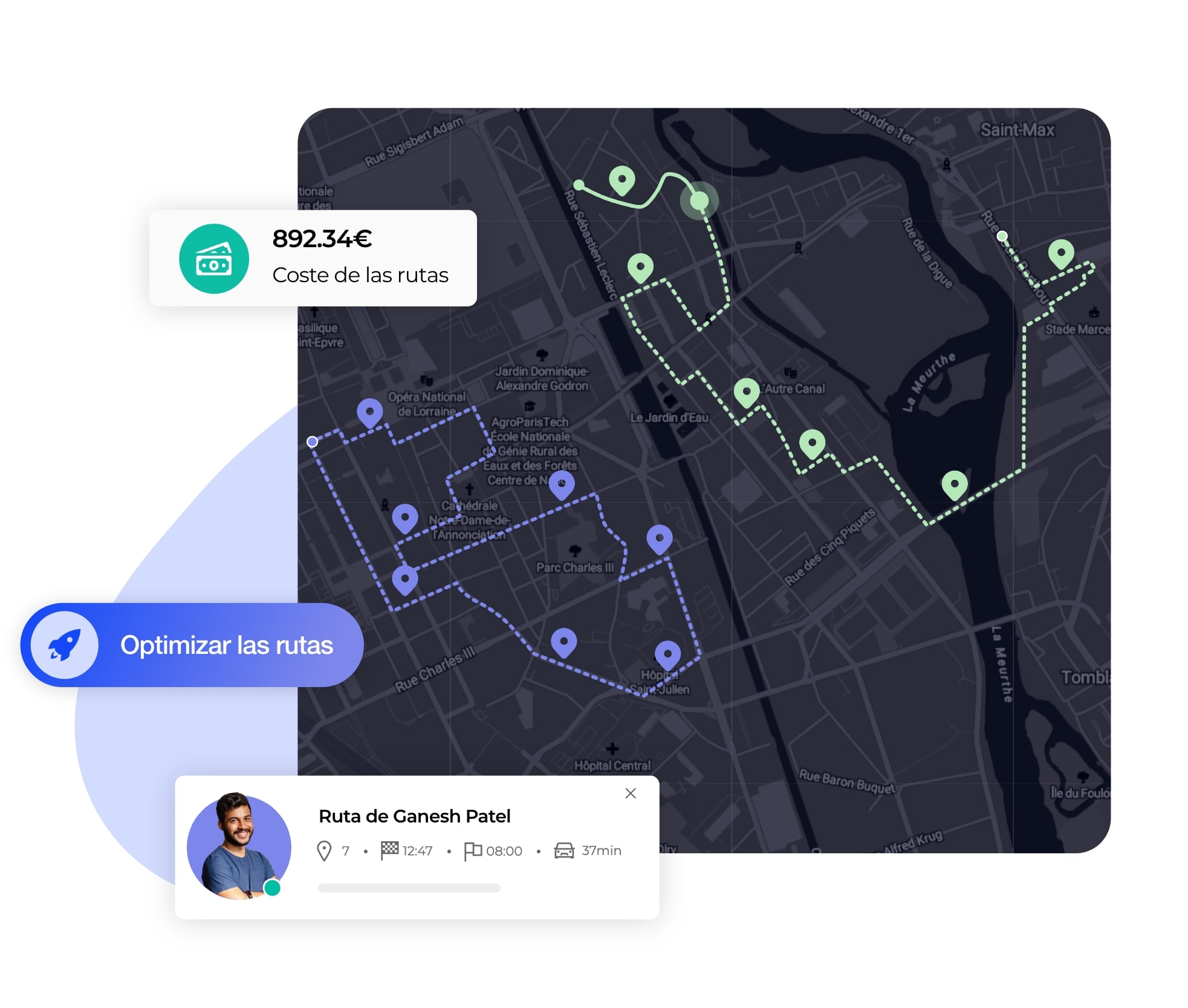 La optimización de rutas con el programa informático AntsRoute.
