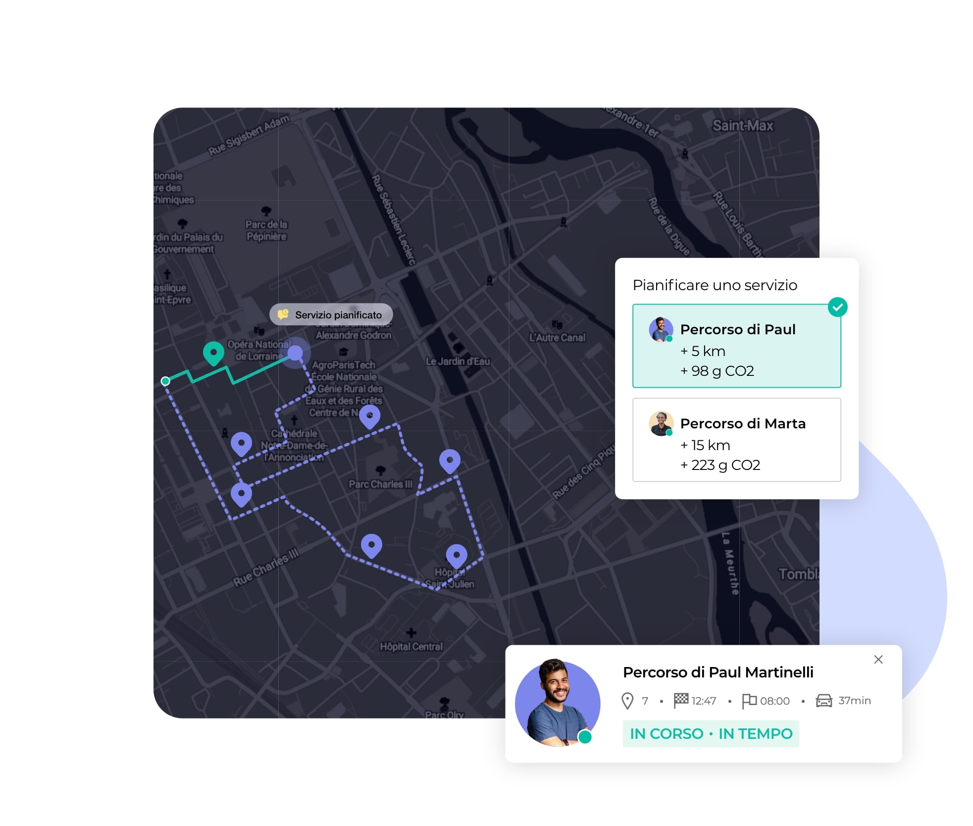 Pianificate un servizio dell'ultimo minuto su un percorso con AntsRoute.