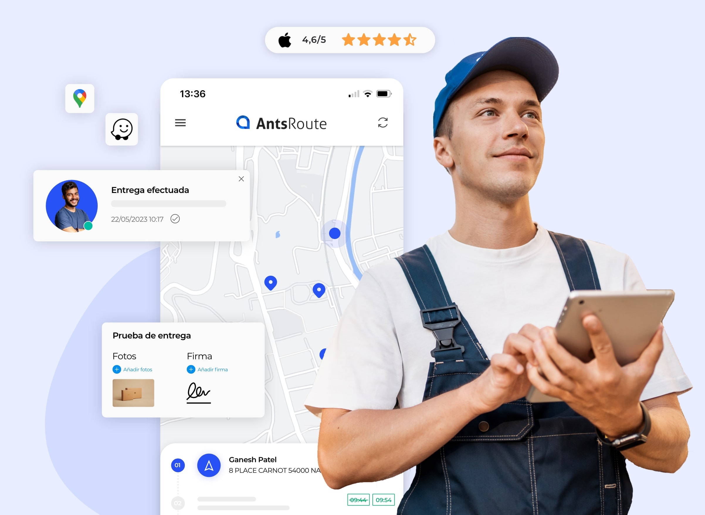 La plataforma AntsRoute simplifica el trabajo diario del personal de campo durante sus rutas.