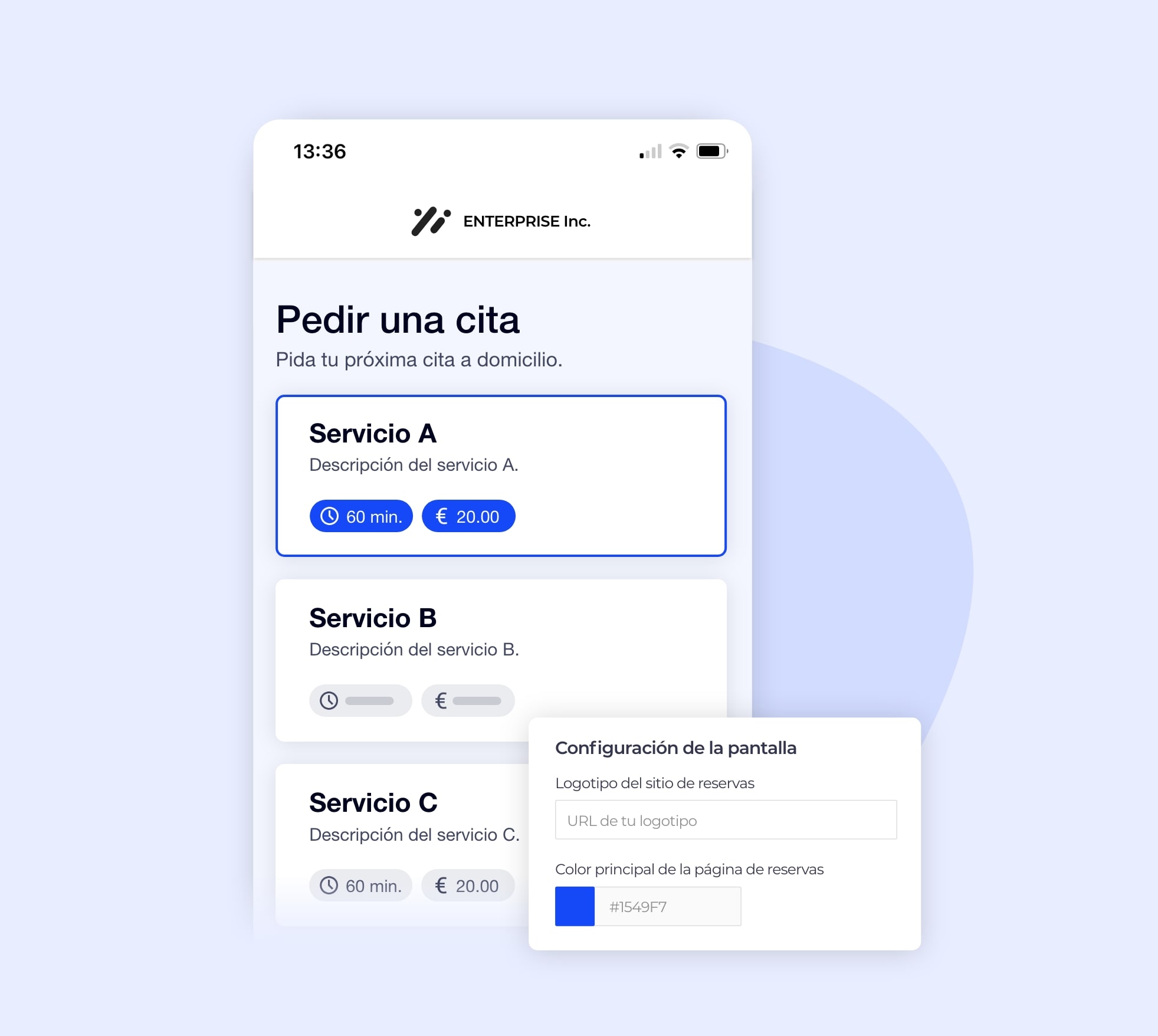 Personalización de la visualización del sitio de reservas AntsRoute.