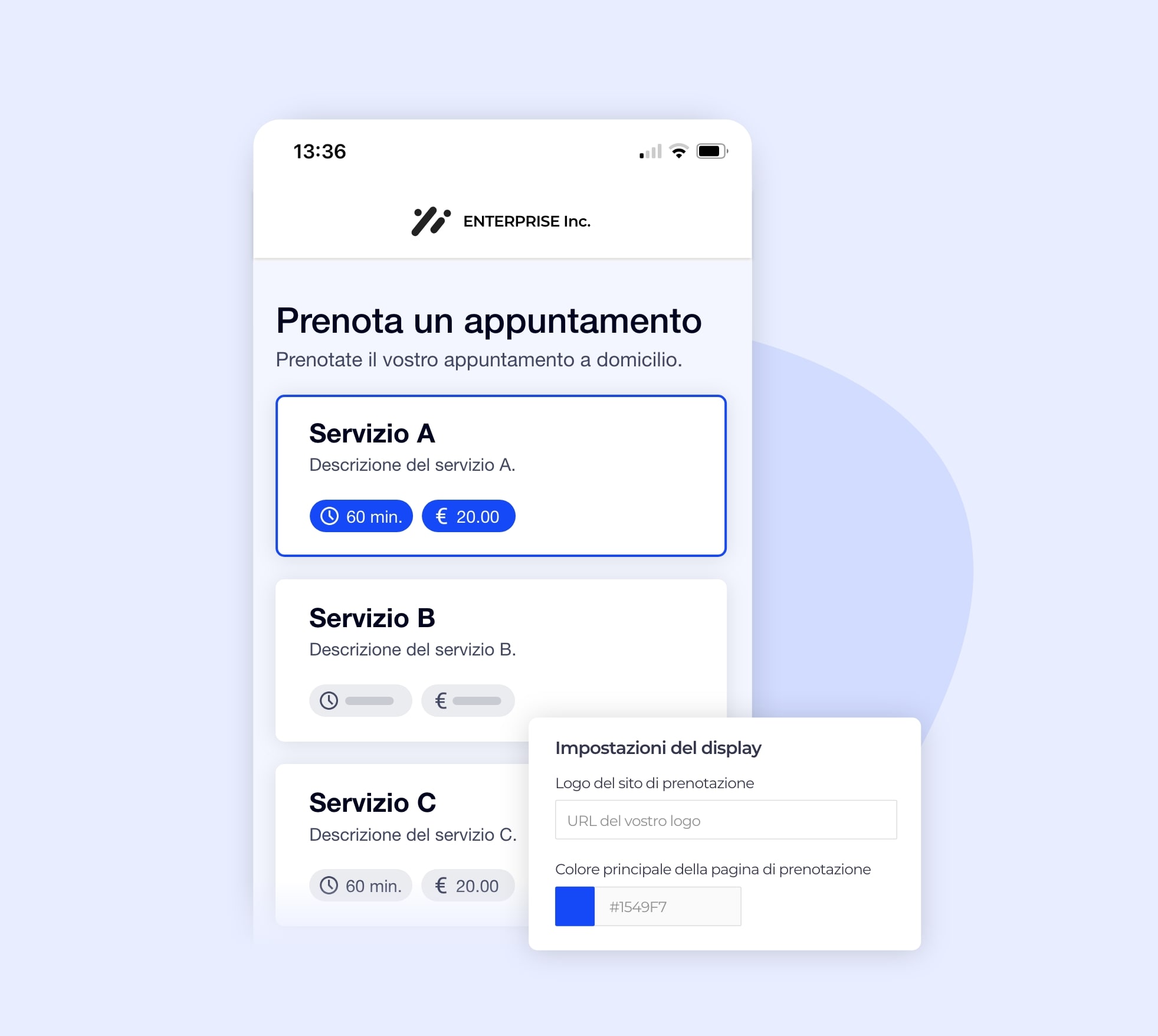 Personalizzazione della visualizzazione del sito di prenotazione AntsRoute.