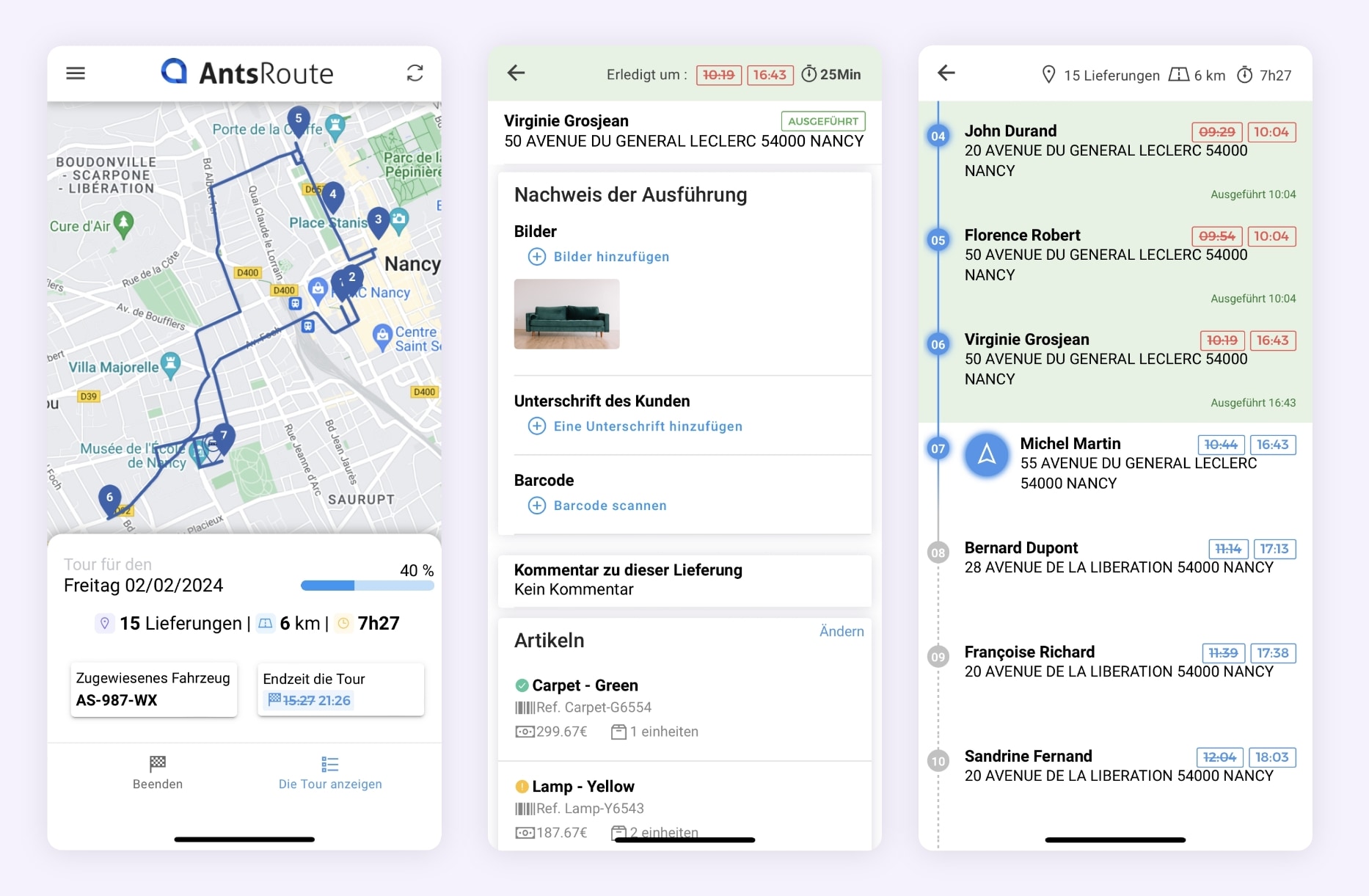 Die Validierung einer Lieferung über die mobile Anwendung AntsRoute.
