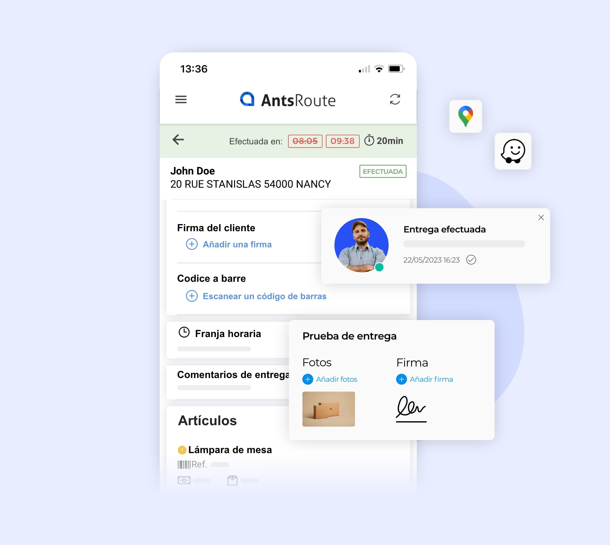 La adición de una prueba de visita al validar una tarea desde la aplicación móvil AntsRoute.