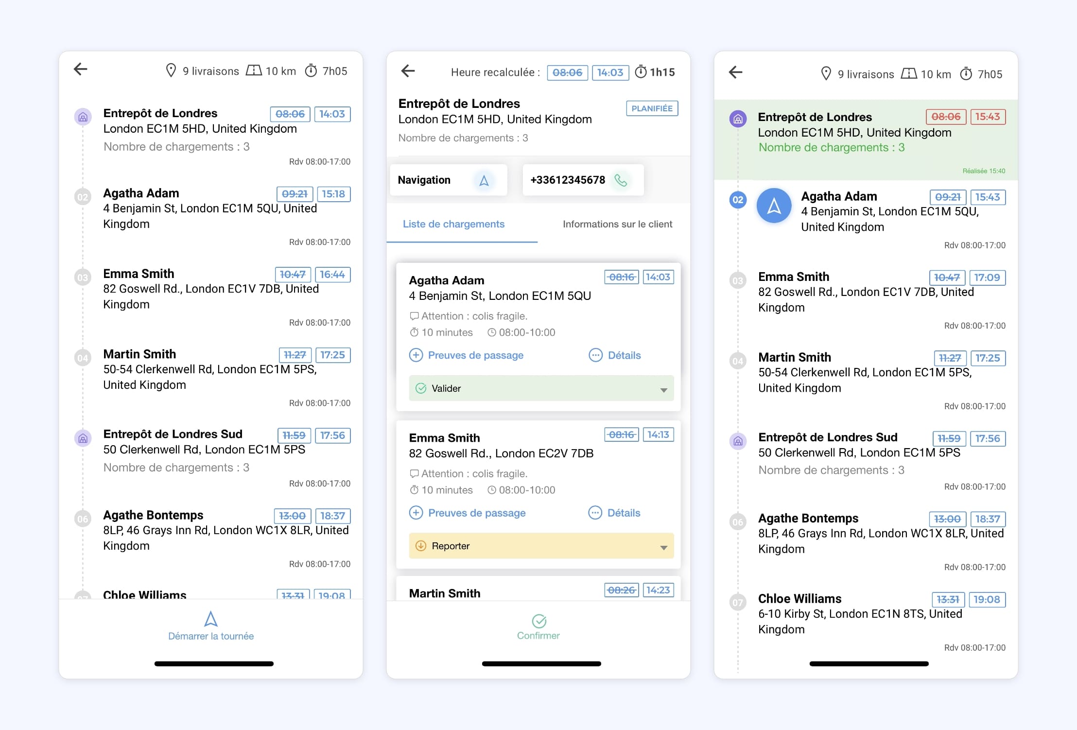La validation des étapes de pickup and delivery sur l'application mobile AntsRoute.