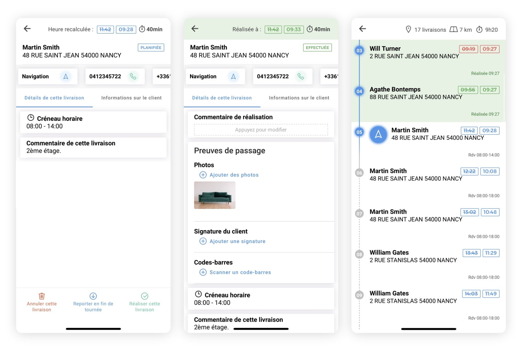 La validation d'une livraison sur l'application mobile AntsRoute.