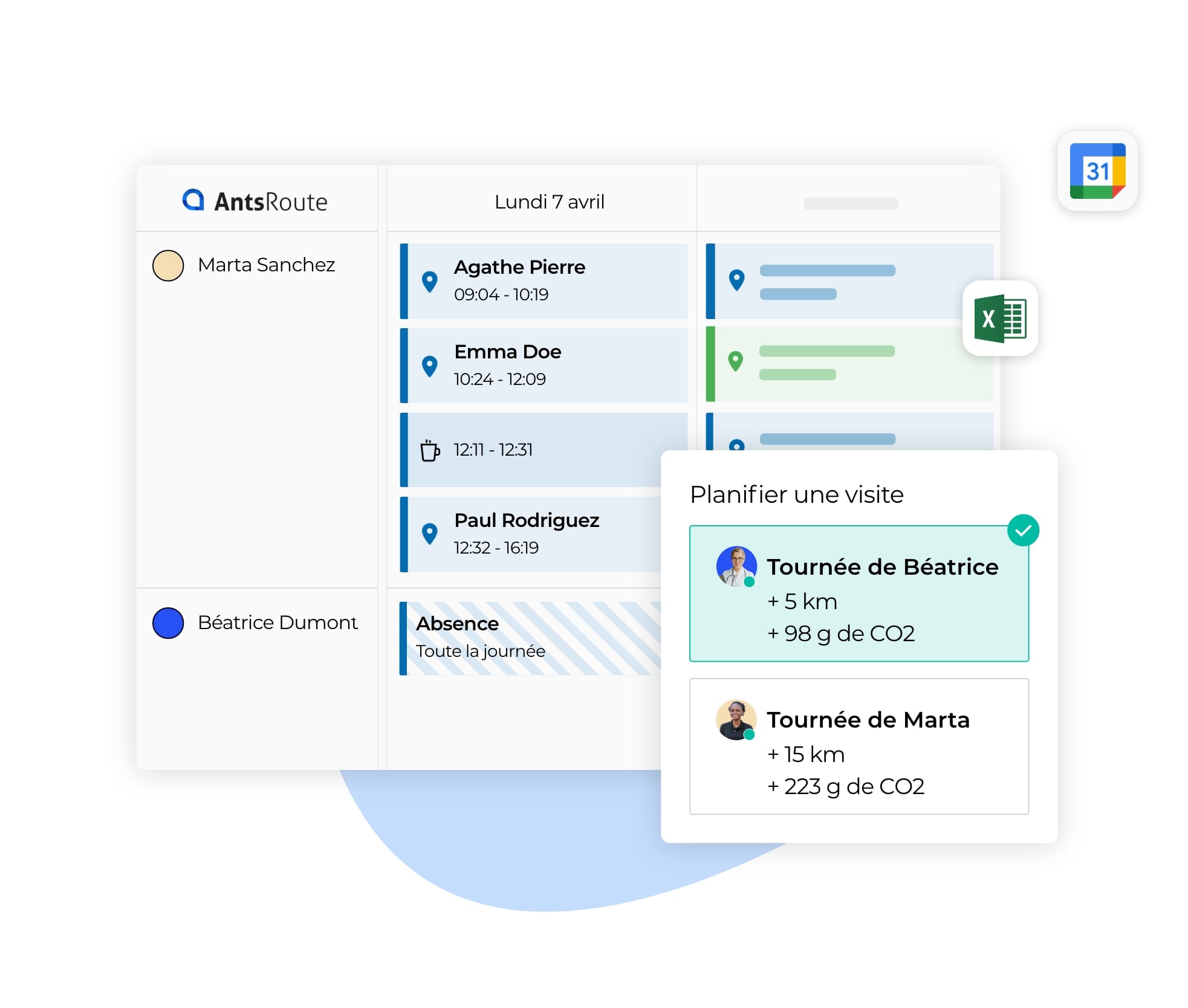 Planning des visites sur AntsRoute