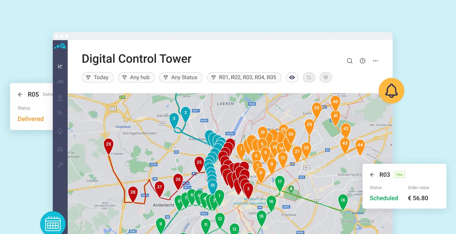 interface du logiciel Urbantz