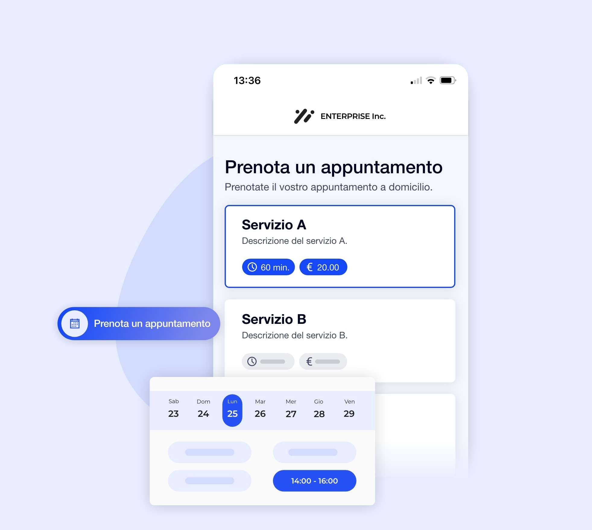 La programmazione di un appuntamento a domicilio dall'interfaccia AntsRoute.