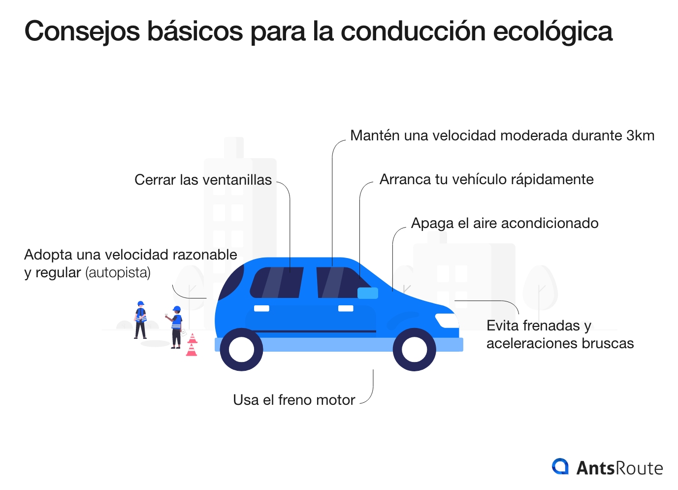 diagrama que muestra los consejos básicos para ma conducción ecológica