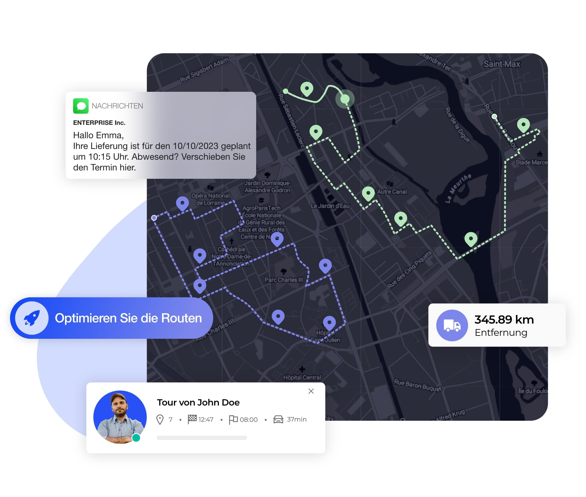 Erstellung von optimierten Routenplänen mit AntsRoute.
