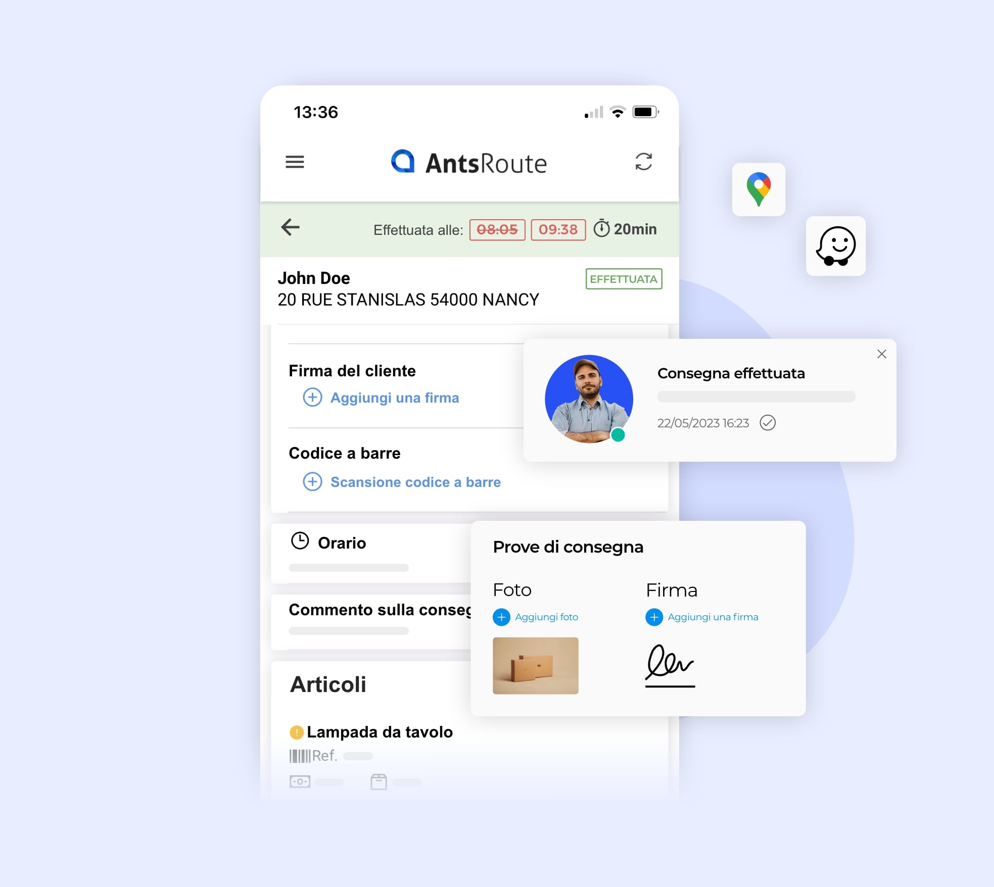 L'aggiunta della prova di visita quando si convalida un'attività dall'applicazione mobile AntsRoute.
