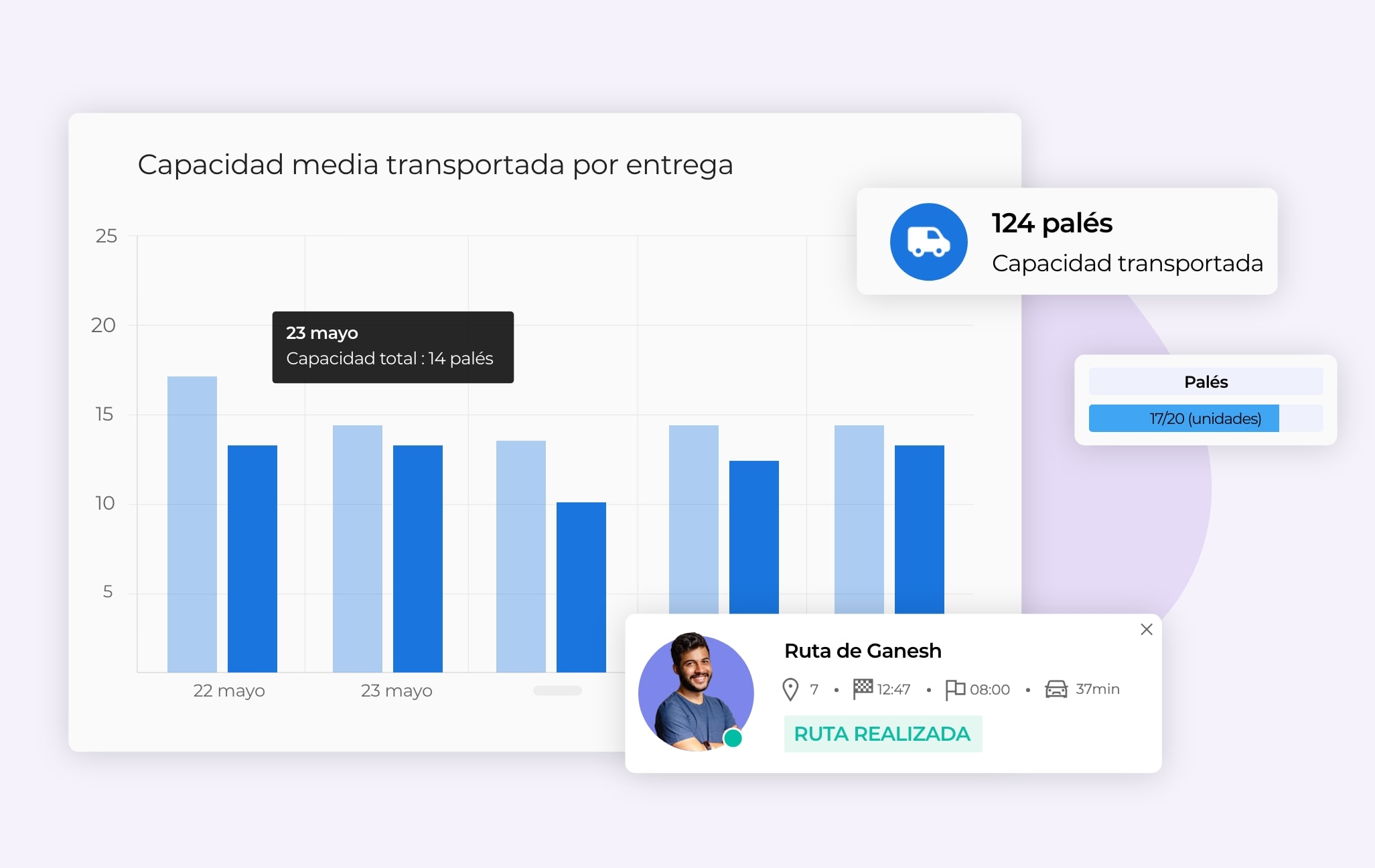 Análisis de las tasas de carga de vehículos en AntsRoute.