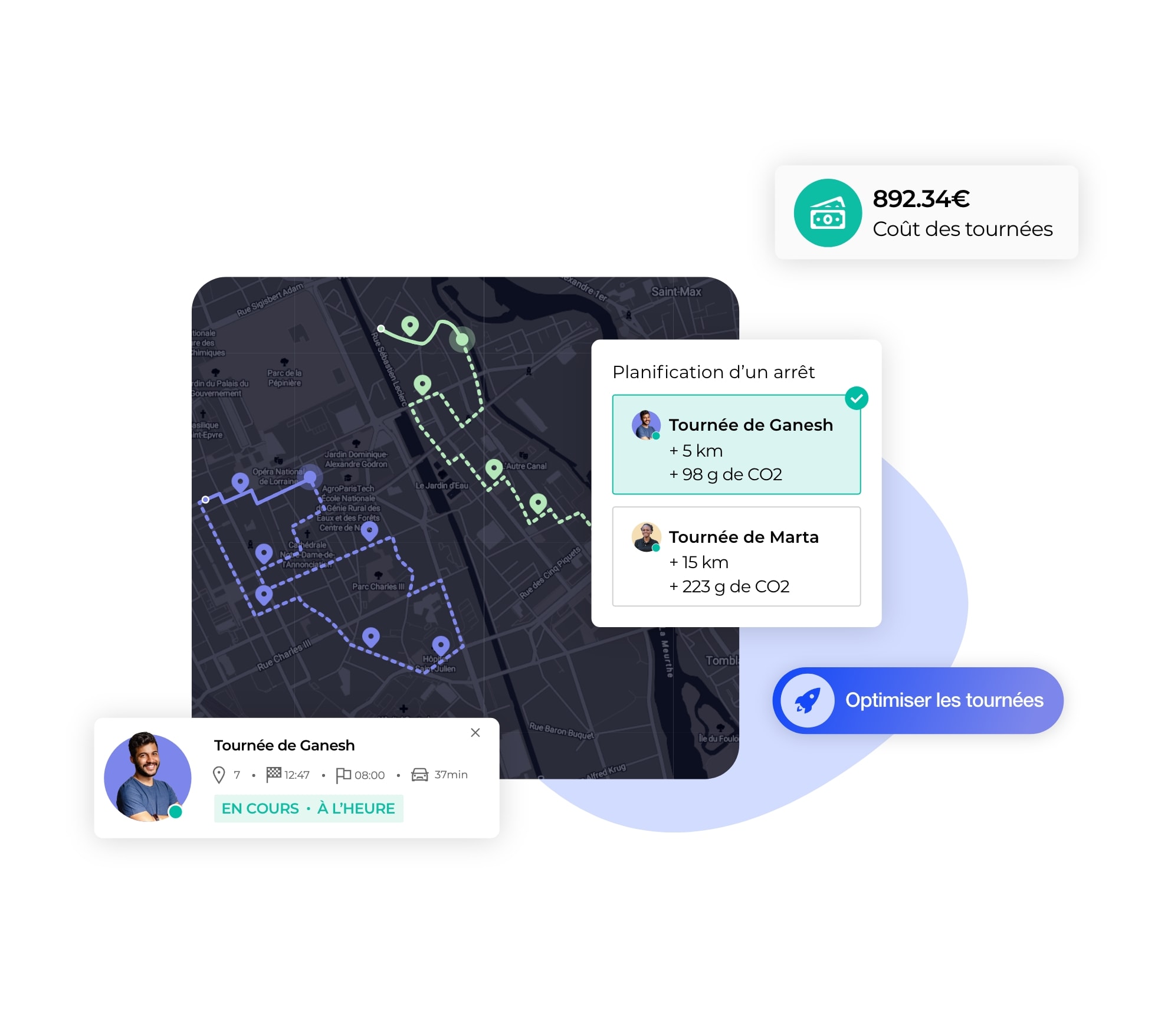 La construction des tournées sur la plateforme AntsRoute.