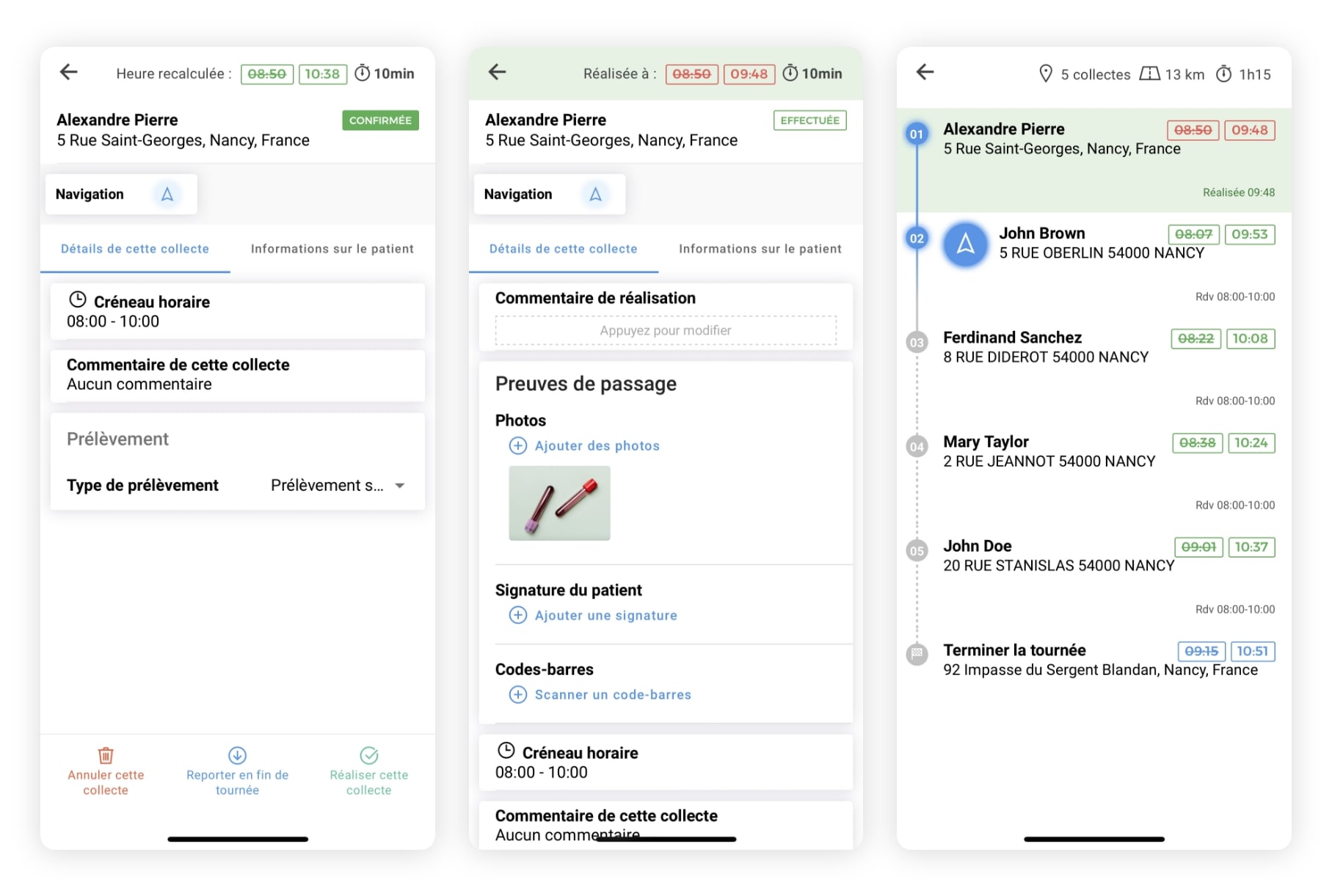La validation d'une collecte d'échantillon sur l'application mobile AntsRoute.